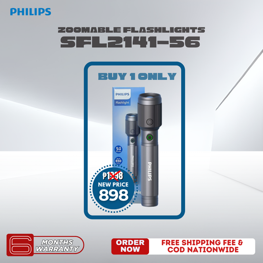 PHILIPS Zoomable Flashlights Original - Aircraft Aluminium Alloy 33.2cms Zoom LED, Aluminum Alloy