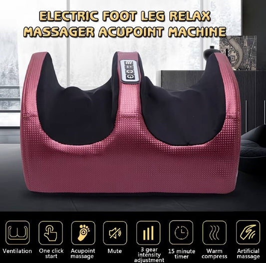 Electric Foot Heating Leg Relax Massager Acupoint Machine Remote Control Foot Care Massage Machine