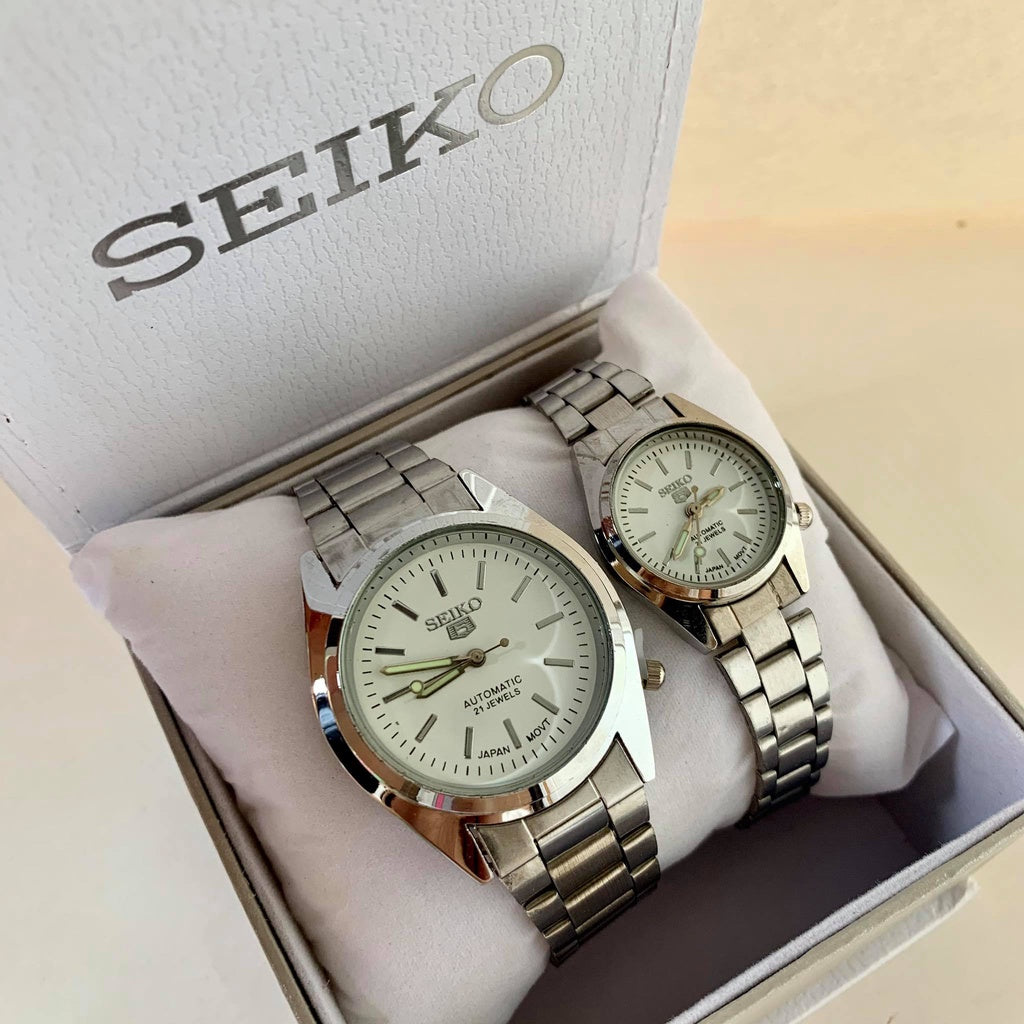 Buy 1 Take 1 SEIKO 5 Waterproof Couple Watch 18K Gold Watch for Women and Men