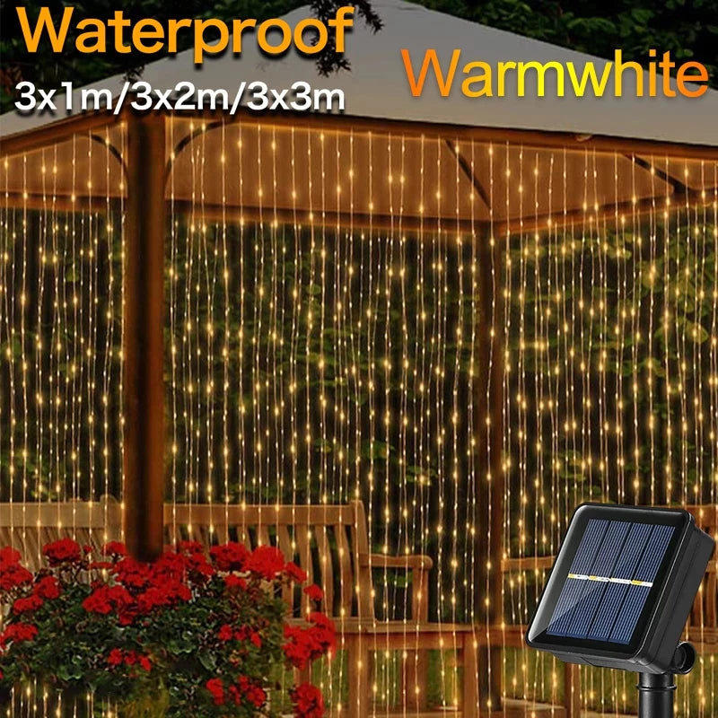 Solar LED Curtain Lights – Christmas & Outdoor Decor