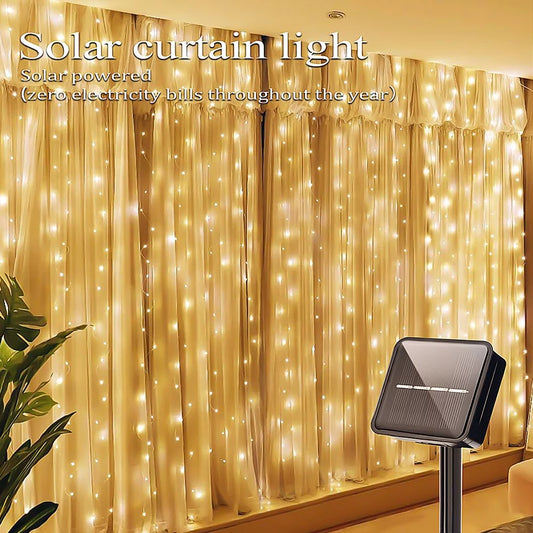 Solar LED Curtain Lights – Christmas & Outdoor Decor
