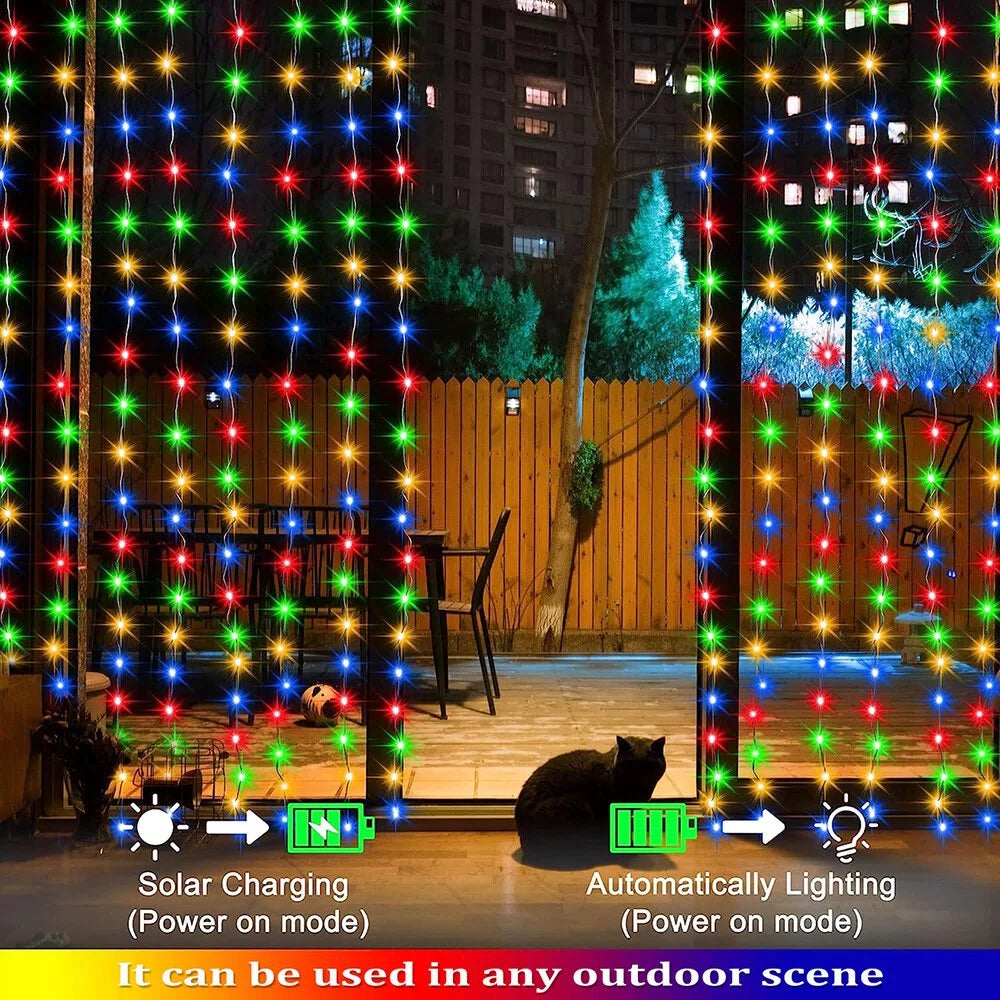 Solar LED Curtain Lights – Christmas & Outdoor Decor